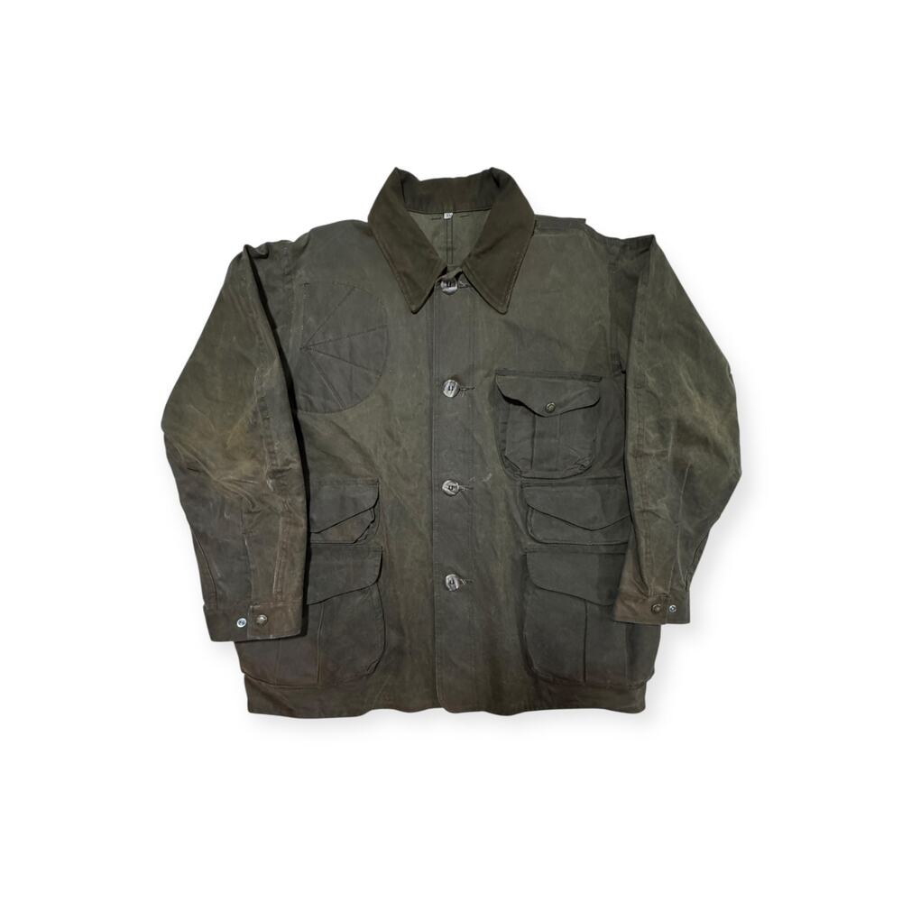 🔴 Filson Oil Tin Cloth Hunting Jacket 462 USA Vintage XL 46